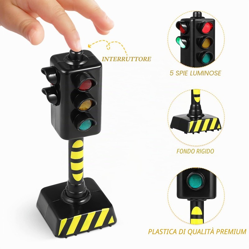 TOYANDONA 2 Pezzi Semaforo Bambini Semaforo Light Giocattoli Simulazione Modello