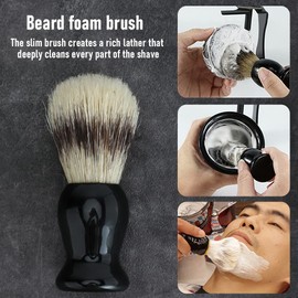 Professional Straight Blade Razor Kit with Strop - Straight Edge Barber Razor Stainless Steel Sharp Shaver Razor for Men Home & Salon Grooming Using (Black)