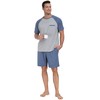 PrinStory Men's Pajama Set Sleepwear Pjs Lightweight Short Sleeve Crewneck