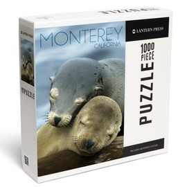 Monterey, California, Sea Lions Cuddle (1000 Piece Puzzle, Challenging Jigsaw Puzzle for Adults, Made in USA)