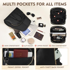 Backpack Purse for Women Mini Leather Backpack Waterproof Small Backpack Purses Anti Theft Fashion Backpack for Teen Girls Ladies Shoulder Travel Daypacks