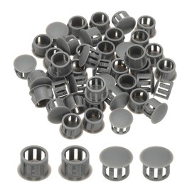 PATIKIL Plastic Hole Plugs, 48 Pcs 1/2"(13mm) Plastic Plugs Screw Hole Plug Snap Desk Grommet Buckle Knockout Locking Plugs Furniture Insert End Cap for Holes Kitchen Cabinet, Gray