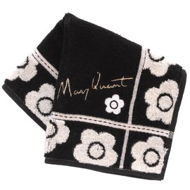 MARY QUANT 000284-0007-03 Maricwand Towel Handkerchief, Plaid Pattern 0007 (Black) Women's Women's Towel, Hand Towel, Approx. 9.8 inches (25 cm)