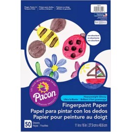 PACON PAC73610 핑거 페인트 종이 11인치 x 16인치 흰색 50매 PACON Finger Paint Paper 11inch x 16inch White 50 Sheets [11 x 16]