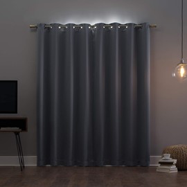 Sun Zero Nordic Theater Grade Extreme 100% Blackout Grommet Curtain Single Panel, 52" x 108", Haze