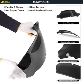 7 inch Motorcycle Windshield Windscreen Wind Splitter Windshield Compatible with Harley Davidson Touring Electra Glide Street Glide 2014-2023 (7" Black)