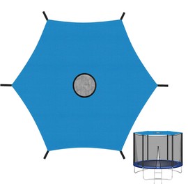 Blau Trampolin Überdachung Abdeckung Ø 244cm für 6-Stangen-Trampolin, UV-Beständige wasserdichte Trampolin Sonnenschutz Abdeckung - Trampolin Zubehör für Fitness