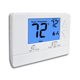 NonProgrammable Thermostat for House, Digital Energy-Saving Thermostat,Single-Stage Systems, 1 Heat/1 Cool, Easy DIY Install, Blue Backlight