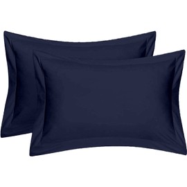 Saferay Green King Pillow Shams Set of 2 Navy Blue Pillow Shams King 20X36 Pillow Covers 100% Egyptian Cotton 600 Thread Count Hotel Class Bedding Cushion Cover King Size Bed Pillow Shams Set