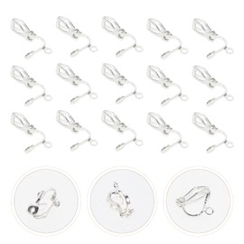 Clip Earrings 50pcs Clip On Earring Converter Earring Clip Backs Earring Findings Clip On Earring Pads Base DIY Earring Accessories for Non Pierced Ears Decked Accessories