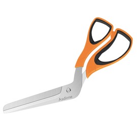 Asdirne Pizza Scissors, Pizza Cutter with Food-Grade Sharp Stainless Steel Blade and Soft Grip Handle, Multifunctional Kitchen Scissors, 27cm, Black/Orange