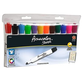 Sharpie 1799325 Marcador Acuacolor, Estuche de 12 Colores Surtidos