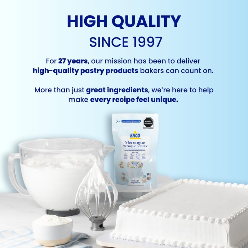 ENCO Meringue Powder 8.8 oz: Perfect for Royal Icing, Meringue