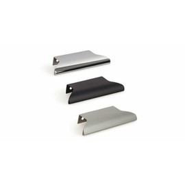 Gedotec RITTA 0369 Furniture Handles Aluminium | 1 Piece - Folding Door Handles Furniture | Length: 130 mm | Stainless Steel Look - Original Design | Cupboard Handles Drawer Handles Kitchen Handles