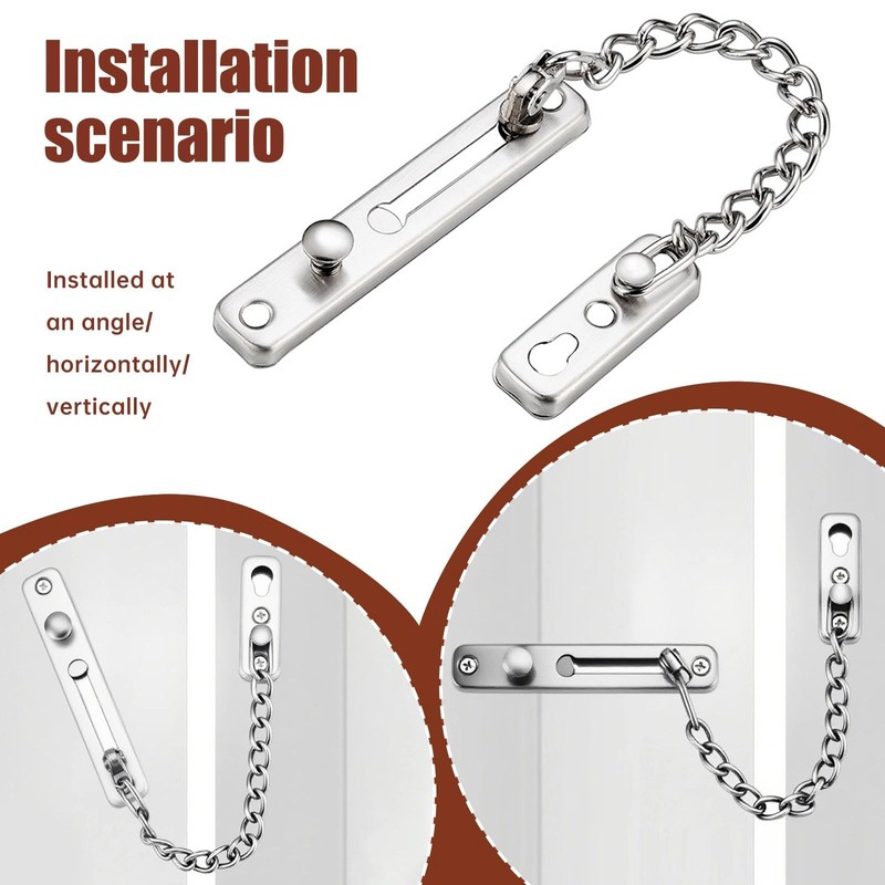 Safety Chain Door Lock Heavy Duty Latch with Spring Anti-Theft