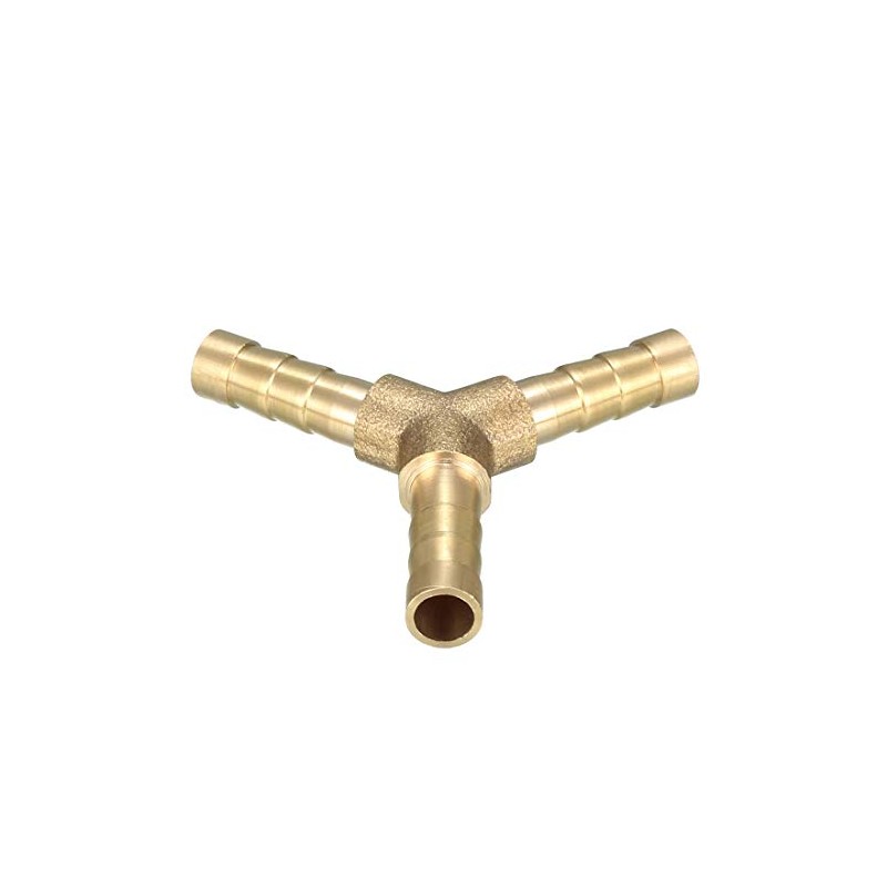 sourcing map Brass Nozzle Hose Connector Y-Shaped 3 Way Connector