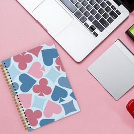 ShowDraven Preppy Notebook Journal, Funky Retro Y2K Preppy Notebook, Preppy Office Supplies, Pink Aesthetic Notebooks, Pink Desk Accessories, Card Hardcover Spiral Notebook 5.5x8.3