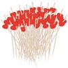 WELANE Fruit Sticks, 100 PCS Red Heart Cocktail Picks for