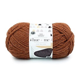 Lion Brand Hue + Me Yarn for Knitting, Crocheting, and Crafting, Bulky and Thick, Soft Acrylic and Wool Yarn, Saffron (1-Pack)