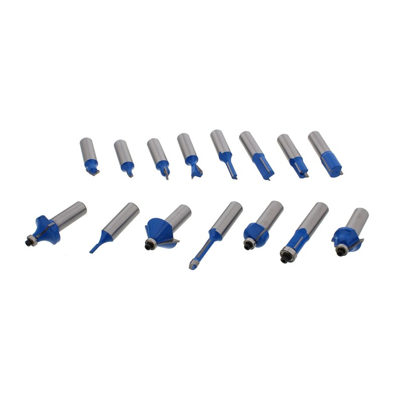 ABN Tungsten Carbide Router Bit 15-Piece Set, 1/2in Shank –
