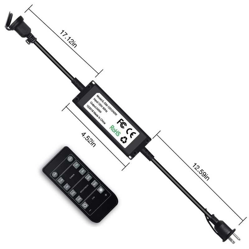 SUNTHIN 240W Outdoor Dimmer for String Lights, Wireless Remote Control