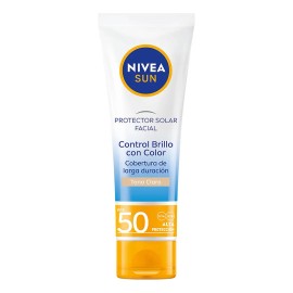 Protector Solar Facial Nivea Sun Control Brillo Tono Claro Cobertura Larga Duración Fps 50ml