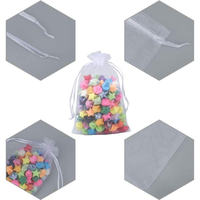 150 bolsas de organza premium, Bolsa de regalo de cuerda