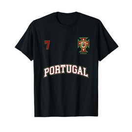 Portugal Shirt Number 7 (+BACK) Soccer Team Sports Tee Flag T-Shirt