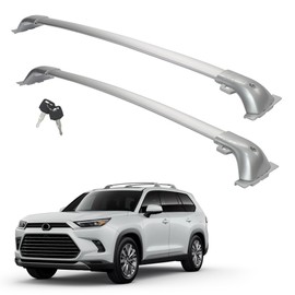Autekcomma Heavy Duty Silver Upgraded Roof Rack Crossbar Compatible with Toyota Grand Highlander 2023up .Max 260lb Loading Weight Anti-Theft Lock Mechanism Tie-Down Loop Aluminum Anti-Corrosion
