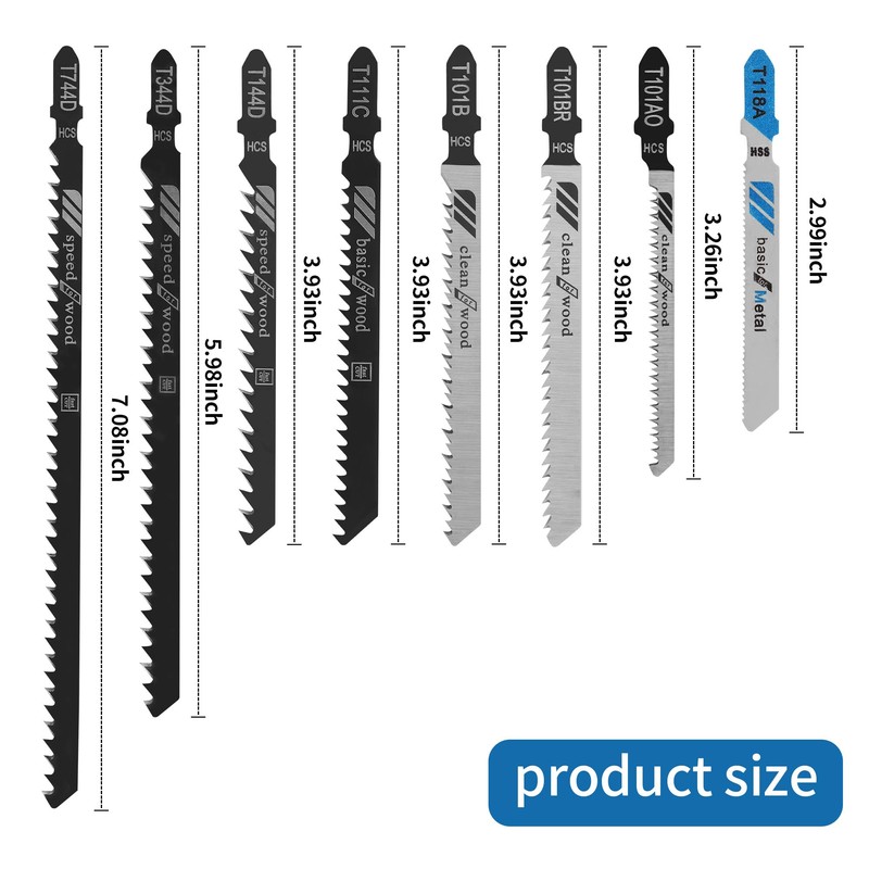 Professional 40 Piece Jigsaw Bladed Wood, 8 Models, Reciprocating Saw