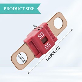 Rebvugr 3PCS AMI/Midi Fuse, High Current 50A, Bolt-on Fuse Universal for Cars, Trucks, Construction Vehicles, Agricultural Machinery, Caravans, Passenger Cars, Electrocar Golf Cart (50A)