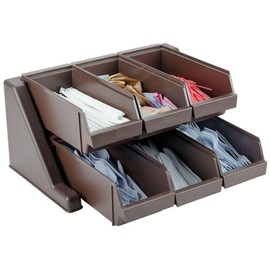 Soro Essentials- 2-Tier Condiment & Flatware Organizer Set 18" x 17" x 9-1/2" for Kitchen- Condiments Storage Flatware Tableware Silverware Utensil Organizer Ideal for Kitchen Utensils Spoons Forks