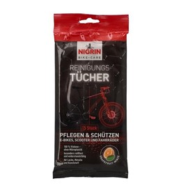 NIGRIN 15 x Electric Bikes, Scooters and Bicycles Cleaning Wipes for All Painted Surfaces Plastic and Metal Parts Grapefruit Mint Fragrance