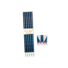 Design Group Pack 5 Totally Fierce Make A Note Gem Topped Pencils Set