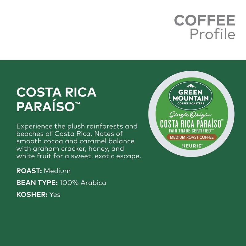 Green Mountain Coffee Roasters Costa Rica Paraiso, Single-Serve Keurig K-Cup
