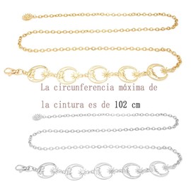 GeorgeX Cinturón de Mujer de 2 Piezas, Cadena de Cintura de Metal Europea y Americana Cadena de Cintura y Pantalón de Estilo Occidental de Alta Gama para Mujer, Adecuado para Decorar Todo Tipo de Ropa