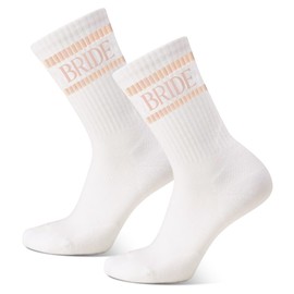 Mr&MrsGifts Bride Socks Wedding Gifts Bride to be Socks for Bridal Shower Bachelorette Party Accessories(FZ-Pink)