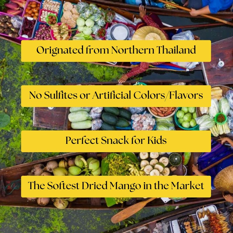 KIRI Premium Dried Mango from Thailand (2 Packs), Soft &