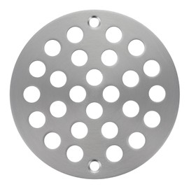 Pickwe 4 inch Screw-in Round Shower Drainer Cover Floor Drain Grate Brushed Nickel