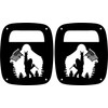 JeepTails Bigfoot Horns and US Flag Tail lamp Light Covers
