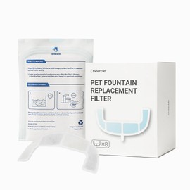 Cheerble Pumpless Cat Water Fountain, 2L/67oz Automatic Pet Fountain, Elfin E1 Lite Cat Fountain for Drinking, MagDrive™ Technology, Continuous Flow Mode, BPA-Free (White, 8 Filters)