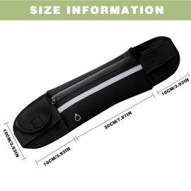 SSKHE 2PCS Running Belt, Running Waist Pack for Phone, with Headphone Jack and Water Bottle Holder, Adjustable Running Belt with Reflective Strip, Waist Waterproof Bag for Women and Men