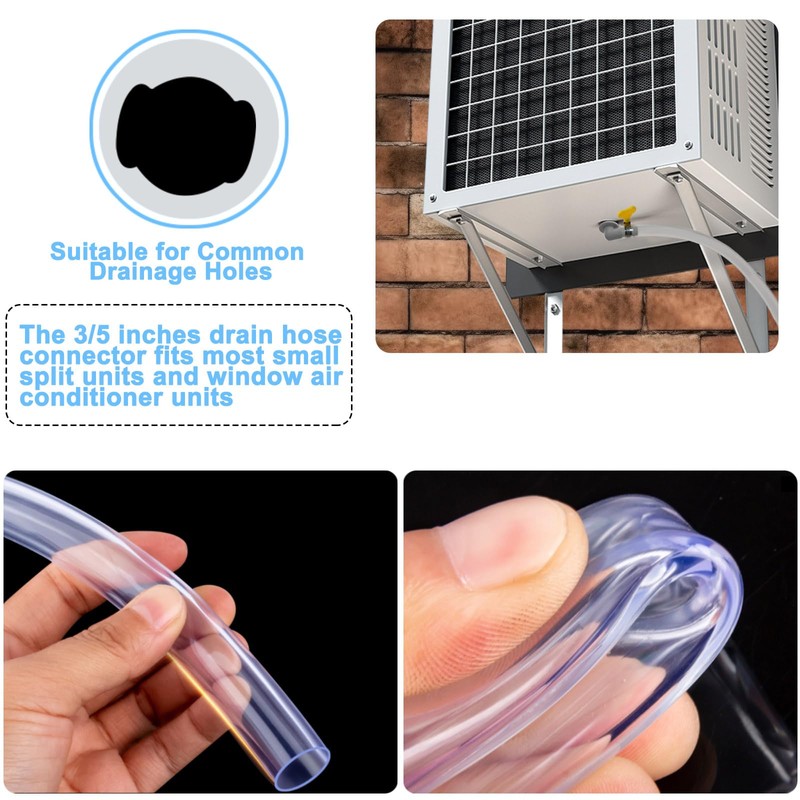 2 Packs Air Conditioner Drain Hose 6ft Portable AC Drain