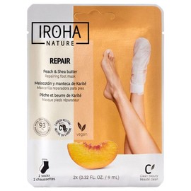 Iroha Nature Peach and Shea Butter Repairing Foot Mask 2 x 9ml