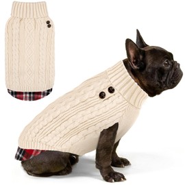 KYEESE Dog Sweater Warm Turtleneck Small Dogs Sweater Stretchy Comfy Pet Coat for Fall Winter Cold Weather Soft Pullover Dog Sweaters for Small Dogs Girl