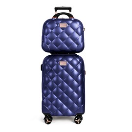 New York XPress 20''+14''Carry On Luggage Hardshell Expandable Suitcase w/Spinner Wheels and TSA LOCK,2 Piece Luggage Set,NAVY