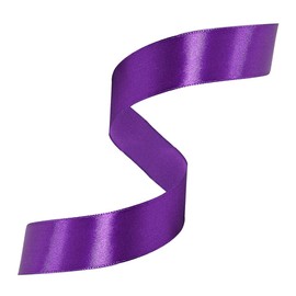 Purple Satin Ribbon 1 Inches x 25 Yards, Solid Color Fabric Ribbon for Gift Wrapping, Crafts, Hair Bows Making, Wreath, Wedding Party Decoration and Sewing Projects
