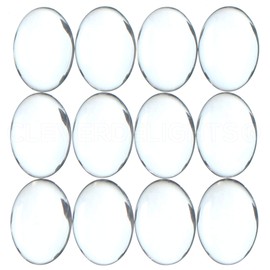 CleverDelights 13x18mm (1/2" x 3/4") Oval Glass Cabochons - 50 Pack