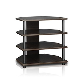 Furinno Turn-N-Tube Easy Assembly 4-Tier Petite Entertainment Center / TV Stand / TV Unit / TV Desk, Espresso/Grey