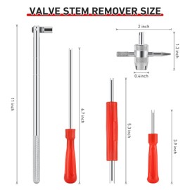Valve Stem Removal Tool & Installer Tool Kit - 15Pcs TR412/ TR413/ TR414 Tubeless Tire Valve Stems, 20Pcs Valve Caps/Cores, 1Pcs Valve Insertion Installer, 4Pcs Valve Core Remover (Pack of 40)